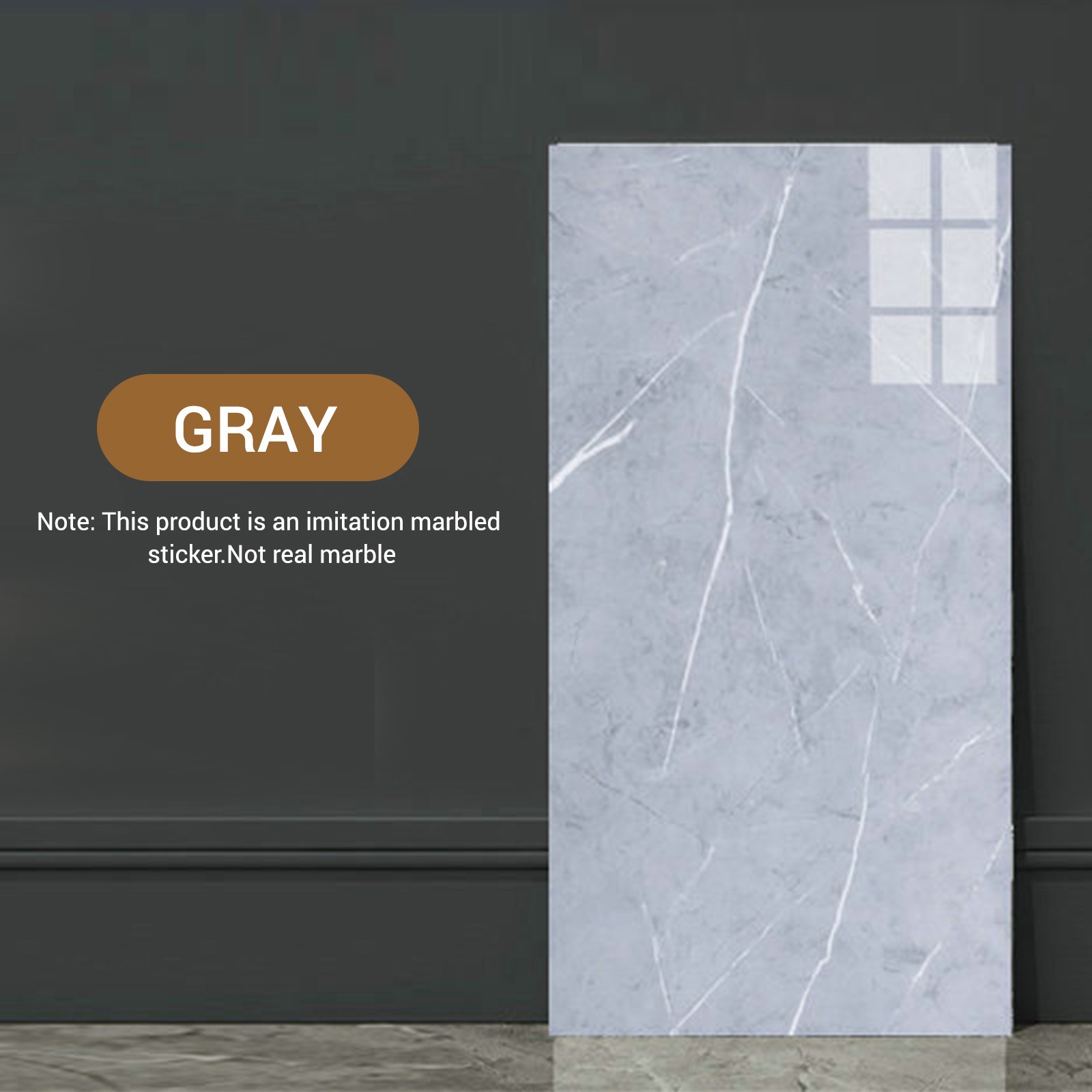 Marble Tile Stickers 60x30cm Self Adhesive Wall Tiles Waterproof Peel and Stick