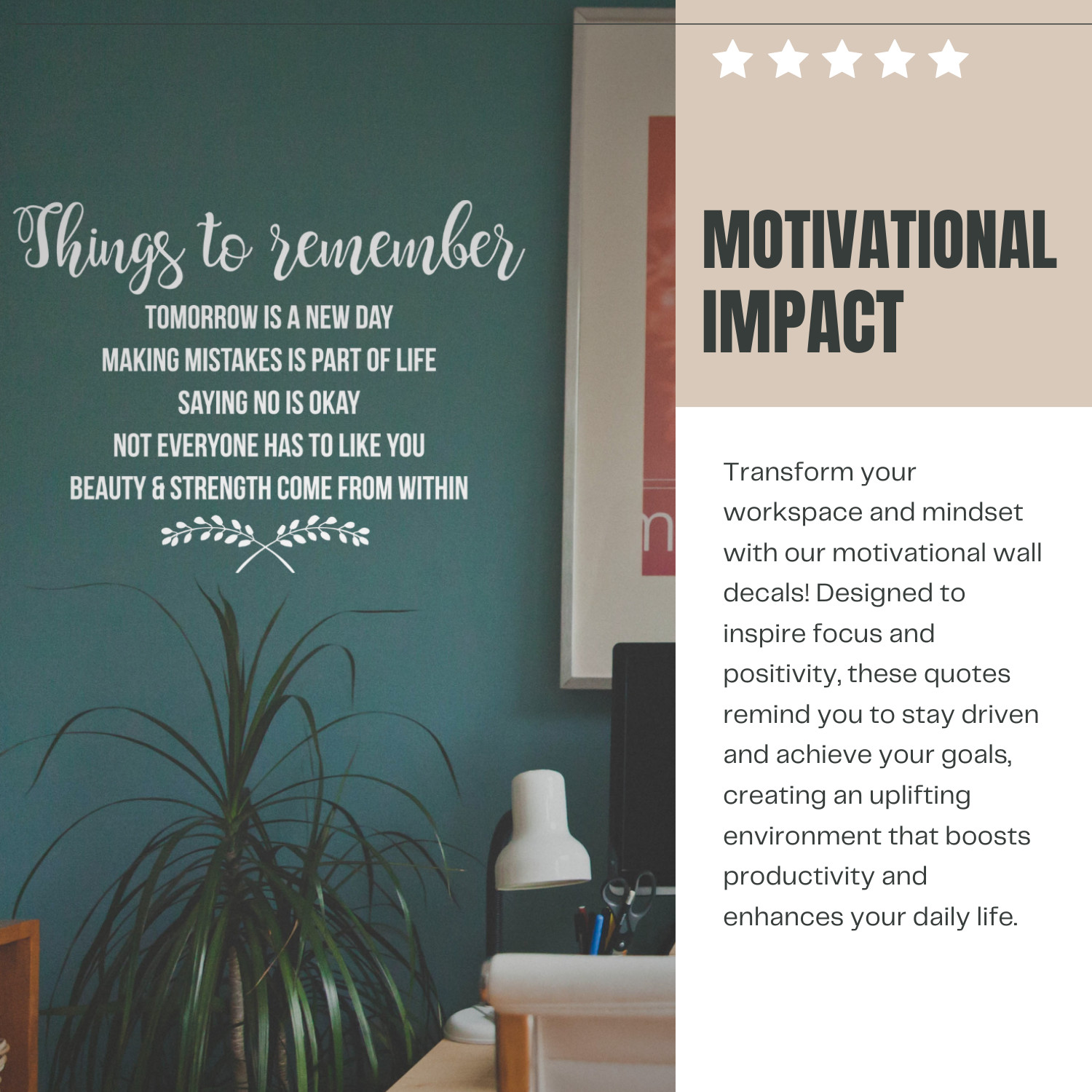 Inspirational Wall Decal – Things to Remember Quote – Motivational Home Decor