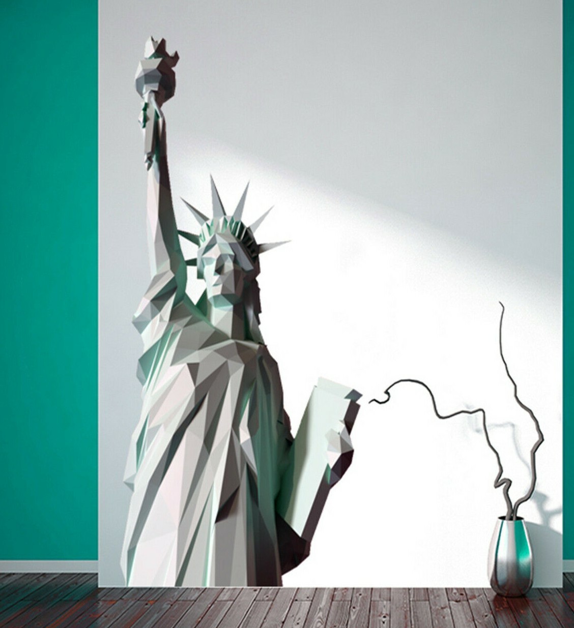 Statue of Liberty Sticker, Patriot Decal, Polygonal Home Decor, USA Wall Art