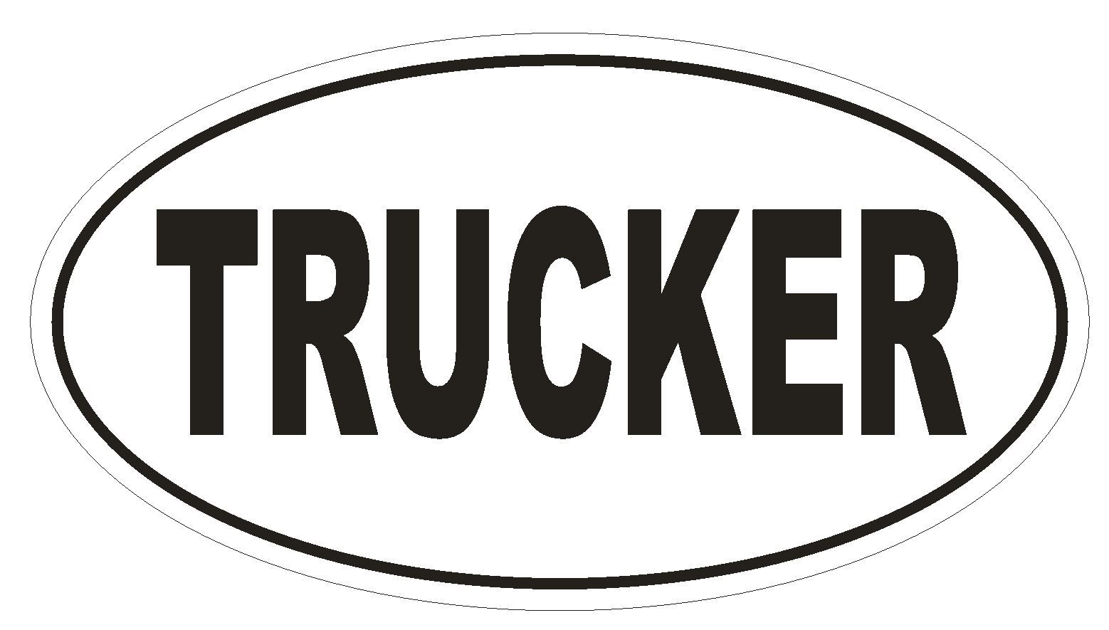 TRUCKER Oval Bumper Sticker or Helmet Sticker D1918 Euro Oval