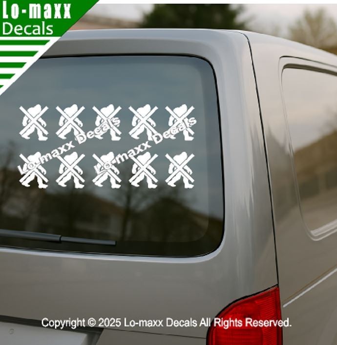 Bigfoot Victory Markings Die Cut Vinyl Sticker War Trophy Sasquatch Decal