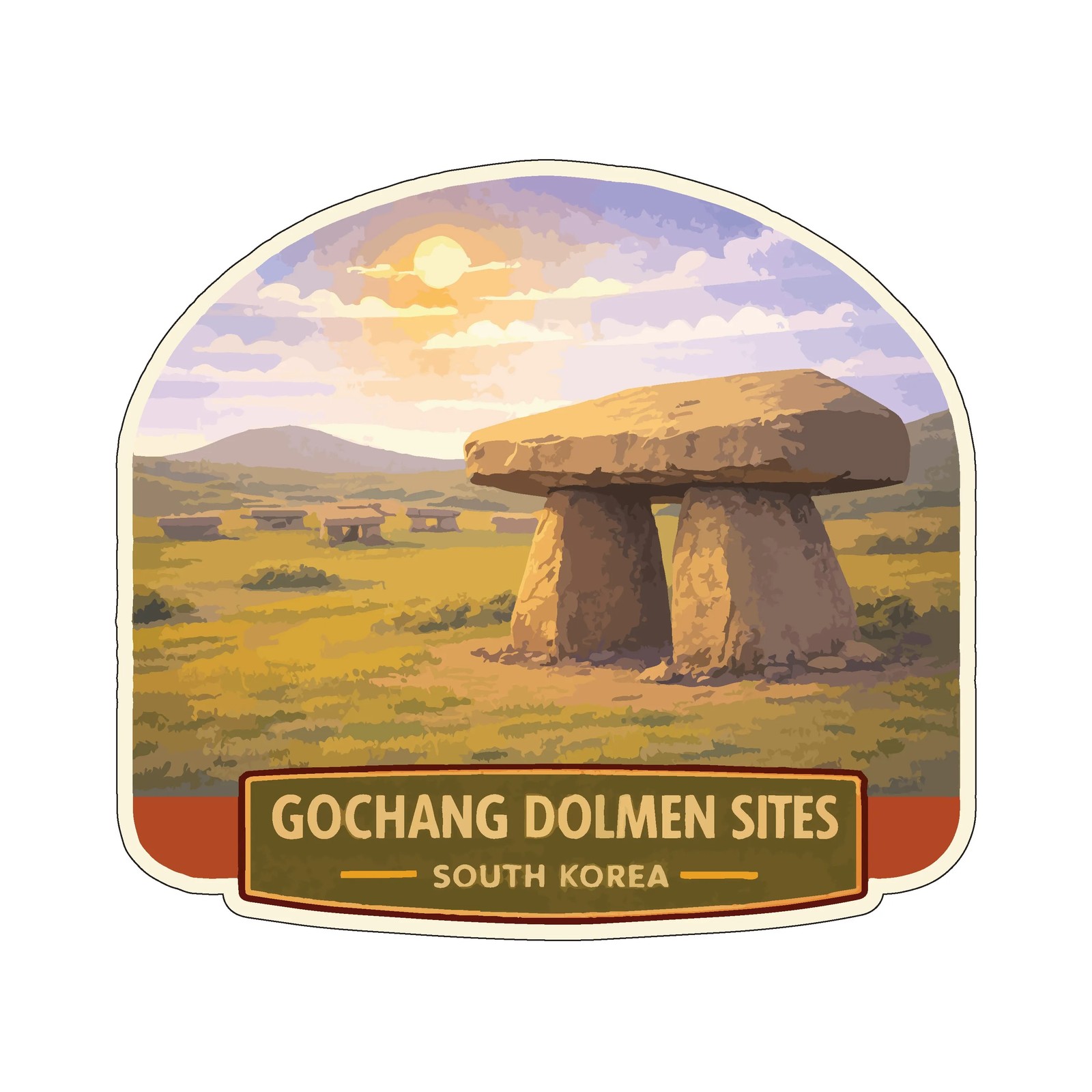 Gochang Dolmen South Korea Sticker Decal Vinyl Die-Cut World Heritage