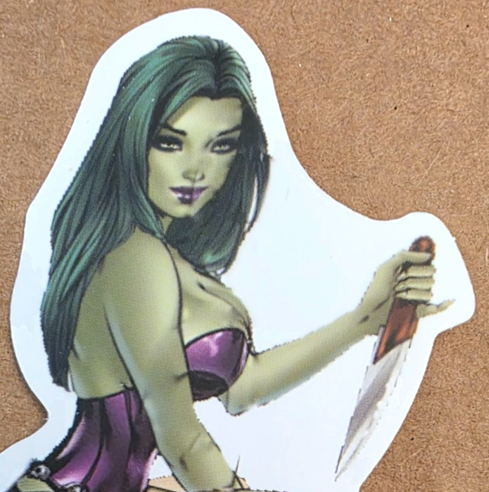 Halloween Sticker Girl Witch Vampire Ghost Green Hulk Shrek Comic Anime Manga