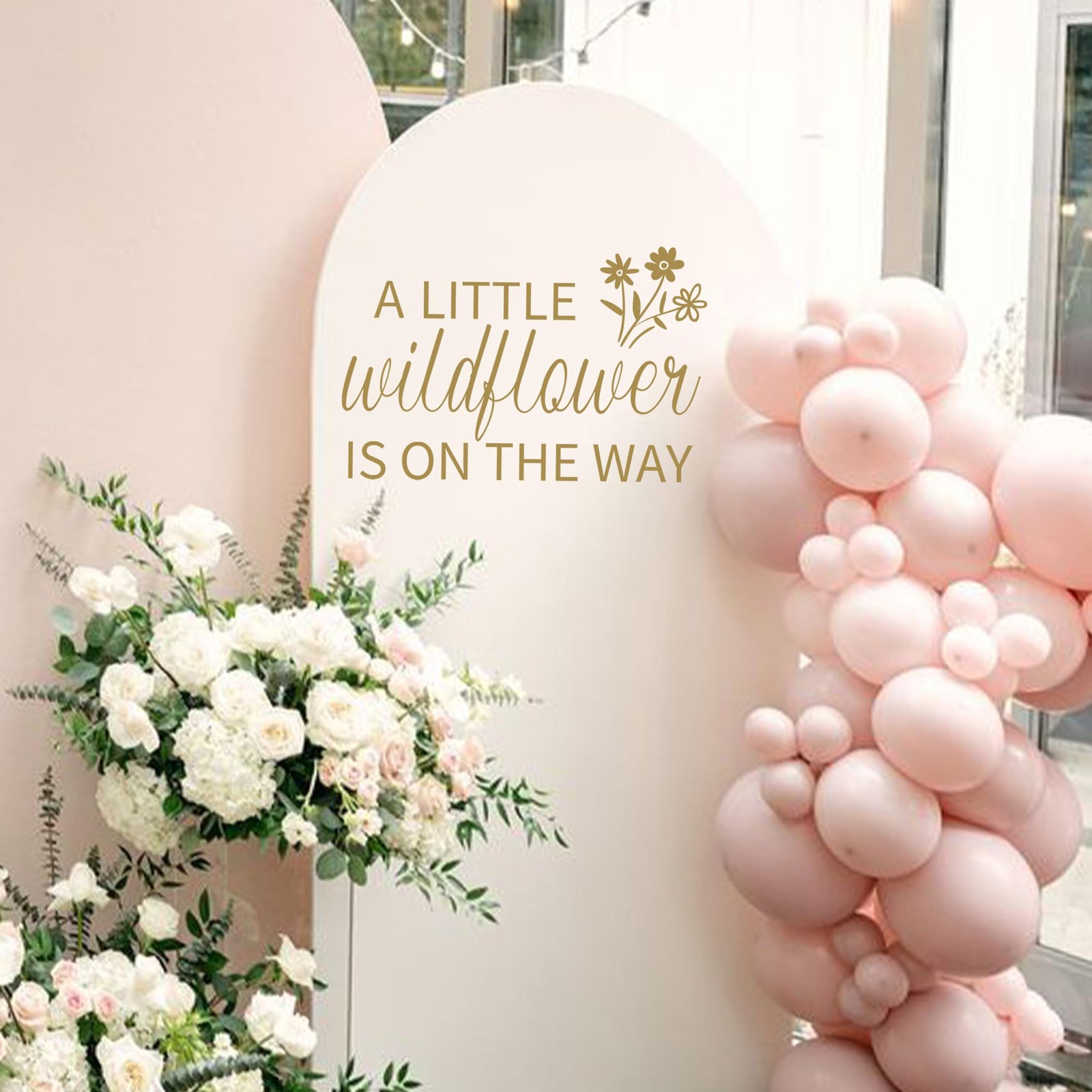 Baby Shower Decal Sign – Wildflower Theme Decoration for Girl or Boy