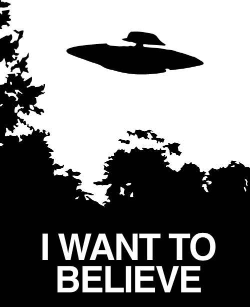 I Want to Believe vinyl decal sticker X-Files Sci-Fi Scully