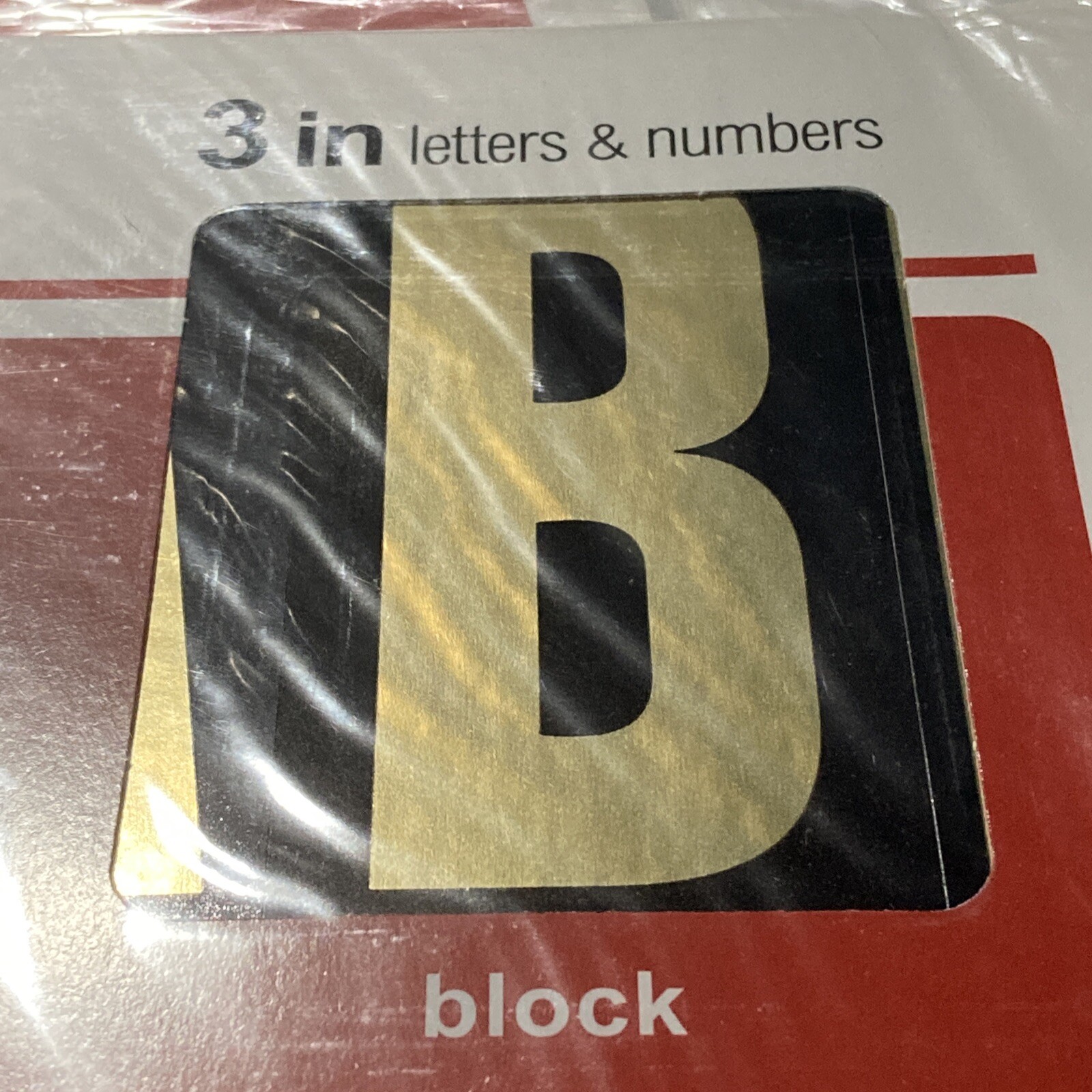 Adhesive Permanent 3" Block Letters & Numbers, Gold