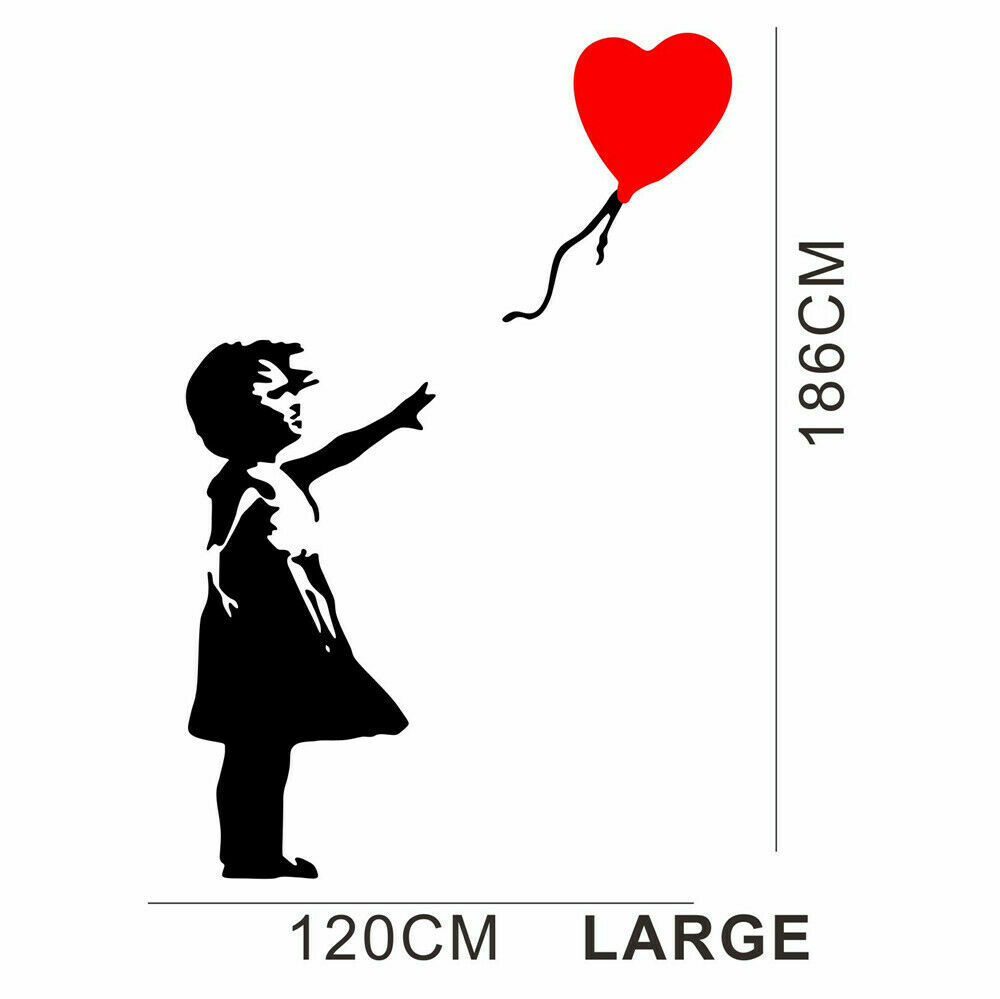 Banksy Art Wall Graffiti Love Balloon Little Girl Carved PVC Decal Sticker