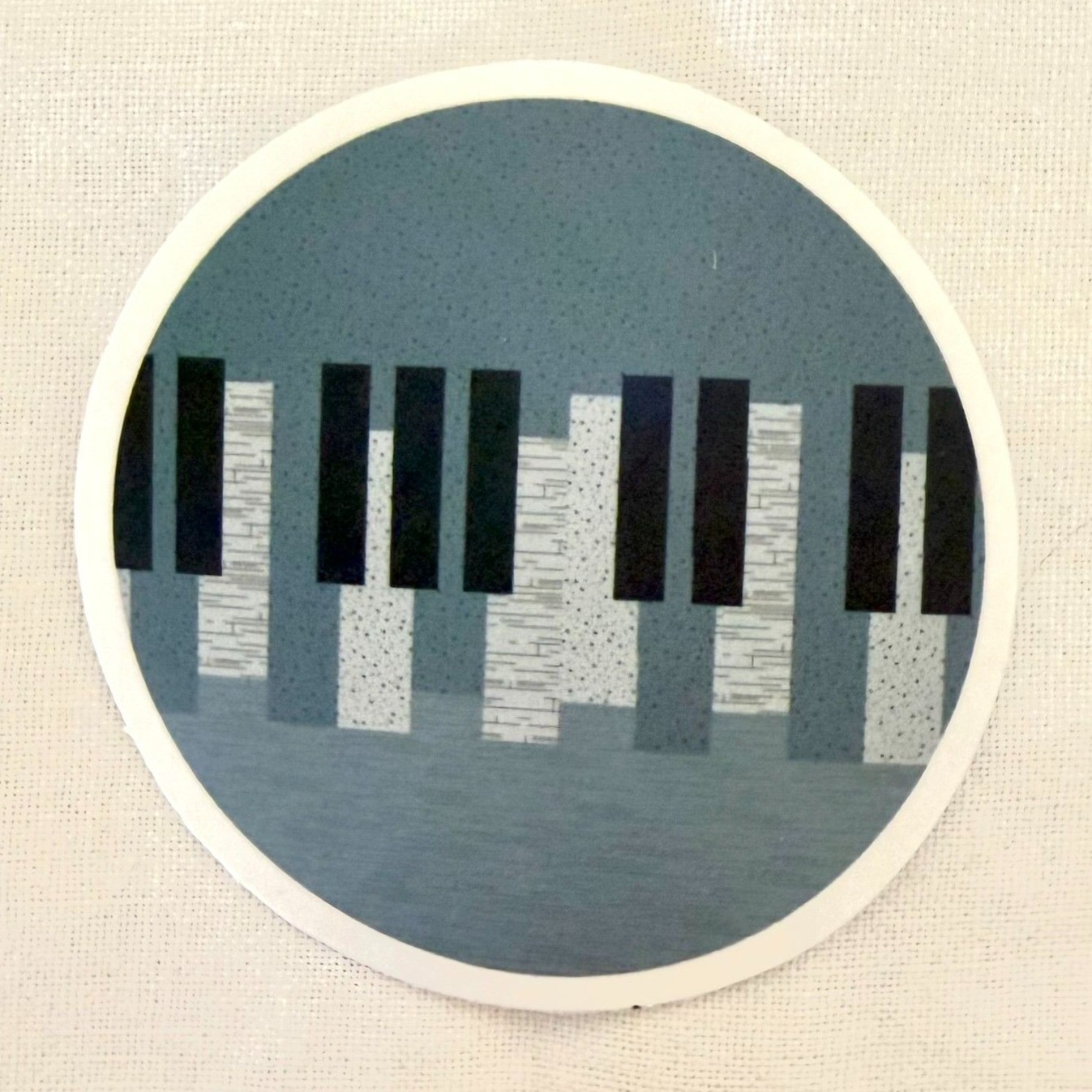 Abstract Piano Keys 2in Vinyl Sticker Music Circle No79