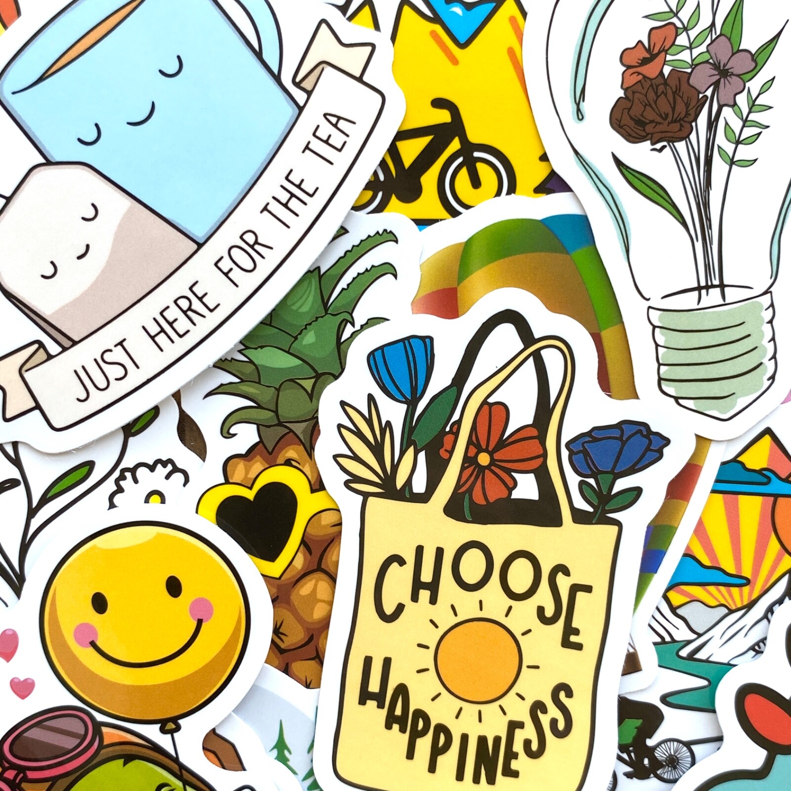 5-100 pcs Cute Kawaii Stickers, Aesthetic Car Laptop Water Bottle Vinyl Decals