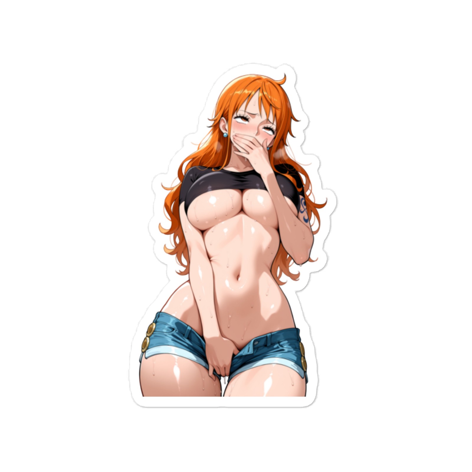 Nami Anime Sticker – 6" Tall Waifu Weatherproof Vinyl Car Decal