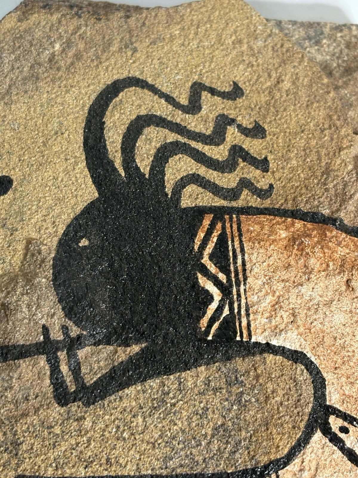 Kokopelli Stone Art Plaque Southwest Native Style Hand Painted Rock 8”