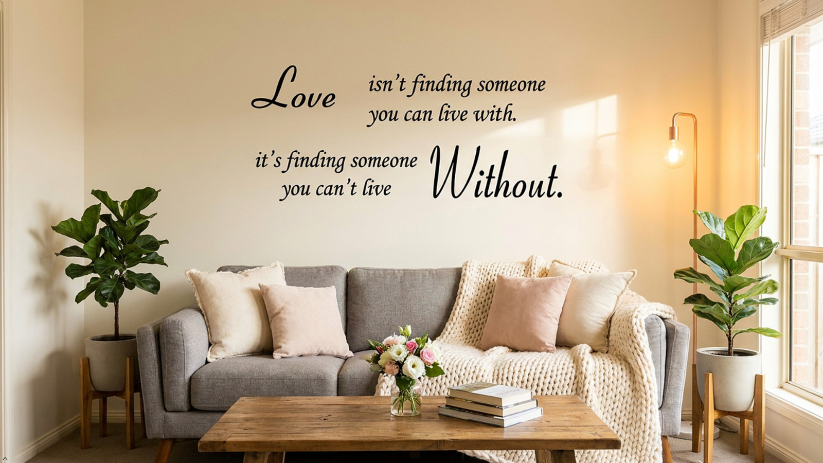 Love Without Quote Sticker Vinyl Wall Art Inspirational Saying Home Decor Decal