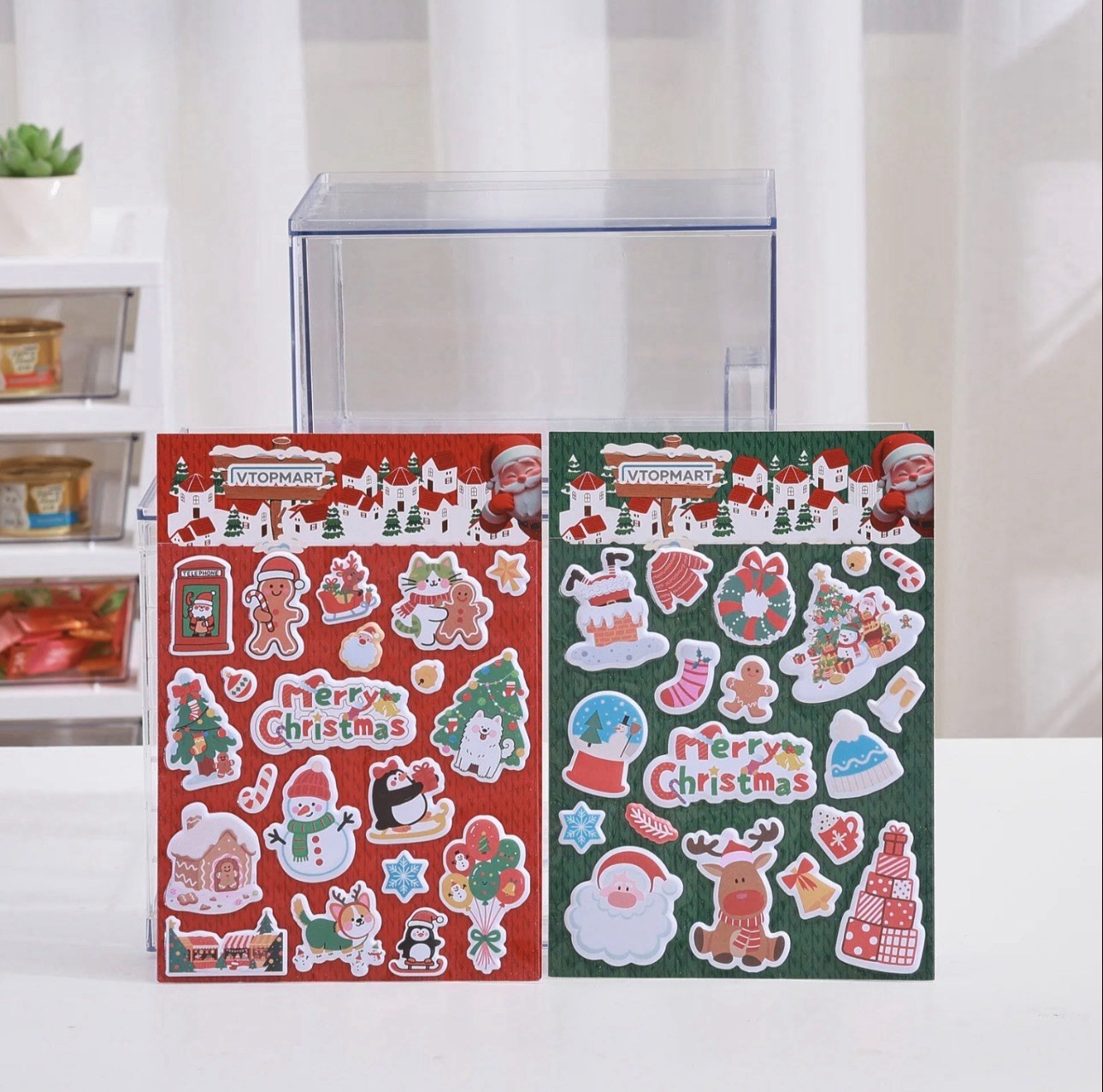 Christmas Decoration Stickers, Christmas Party Gifts for Kids Teens and Adults