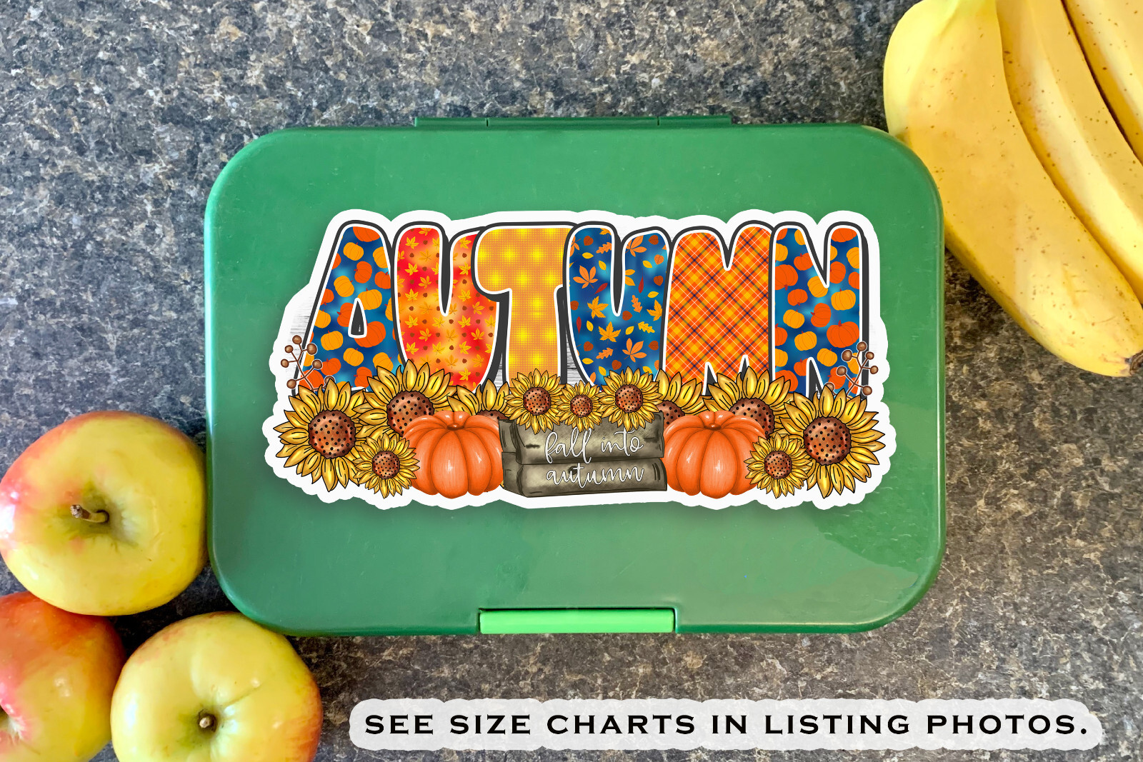 Custom Name Sticker Vinyl Decal Fall Harvest Seasonal Autumn Personalized Gift