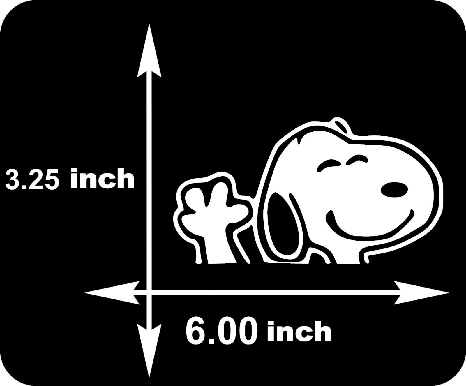 SNOOPY Charlie Brown Vinyl Decal Car Window Wall Sticker size 6" x 3.25"