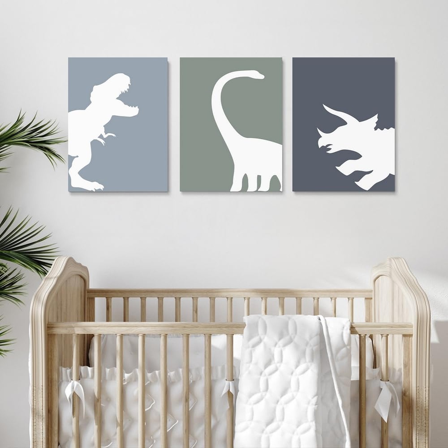 GUBIYU Dinosaur Wall Decor T-Rex Art – Framed Canvas Wall Art Set of 3, Boys …