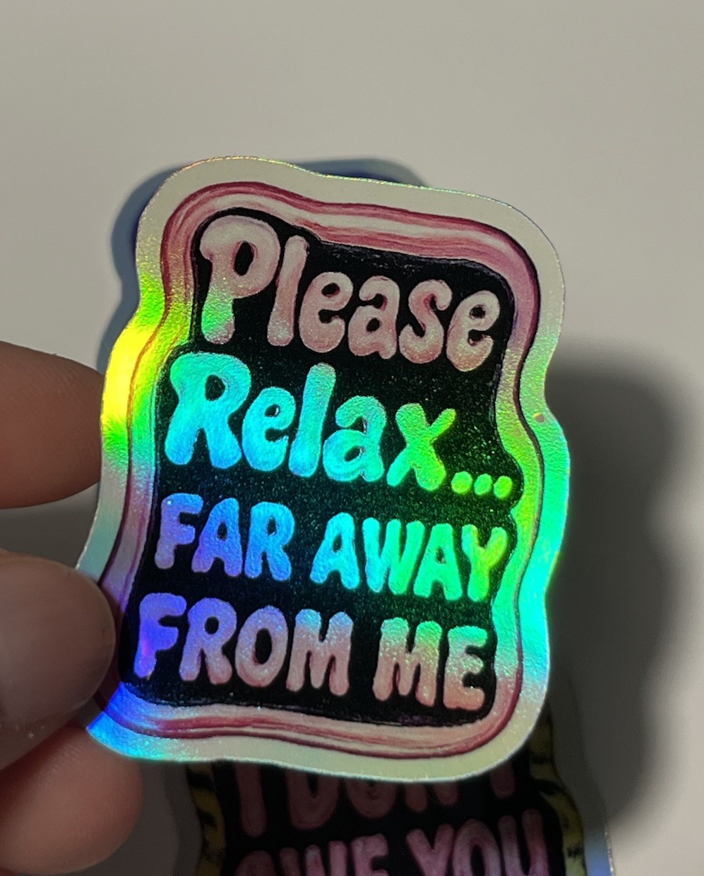 90s Neon Reality Check Holographic Waterproof Vinyl 4 Stickers Set