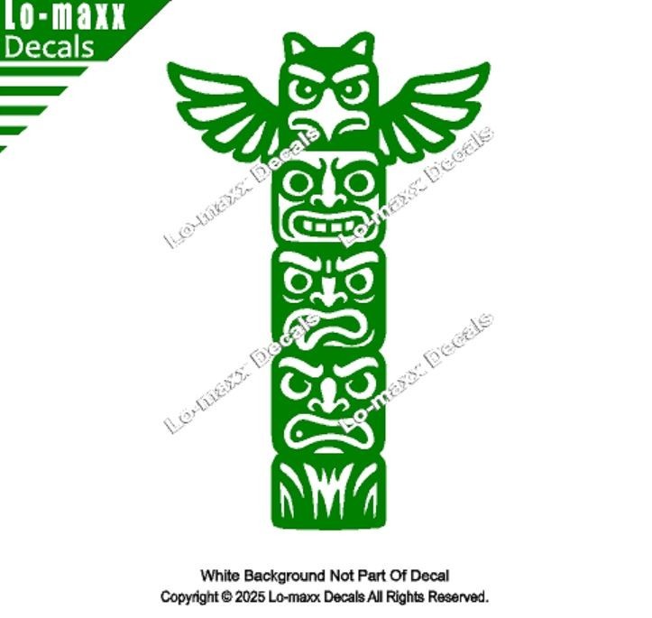 Totem Pole Tower Die Cut Sticker for Lockers, Laptops Lab Doors SUV Boats