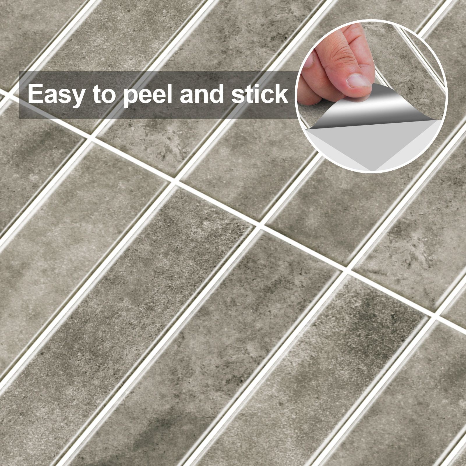 10 Pcs Peel and Stick Wall Tiles 12×12" Vintage Subway for Kitchen Bathroom NEW