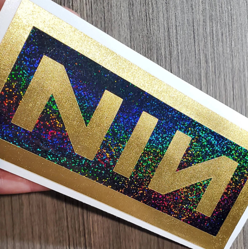 Nine Inch Nails – Premium Brushed Steel & Holographic Decal 6"