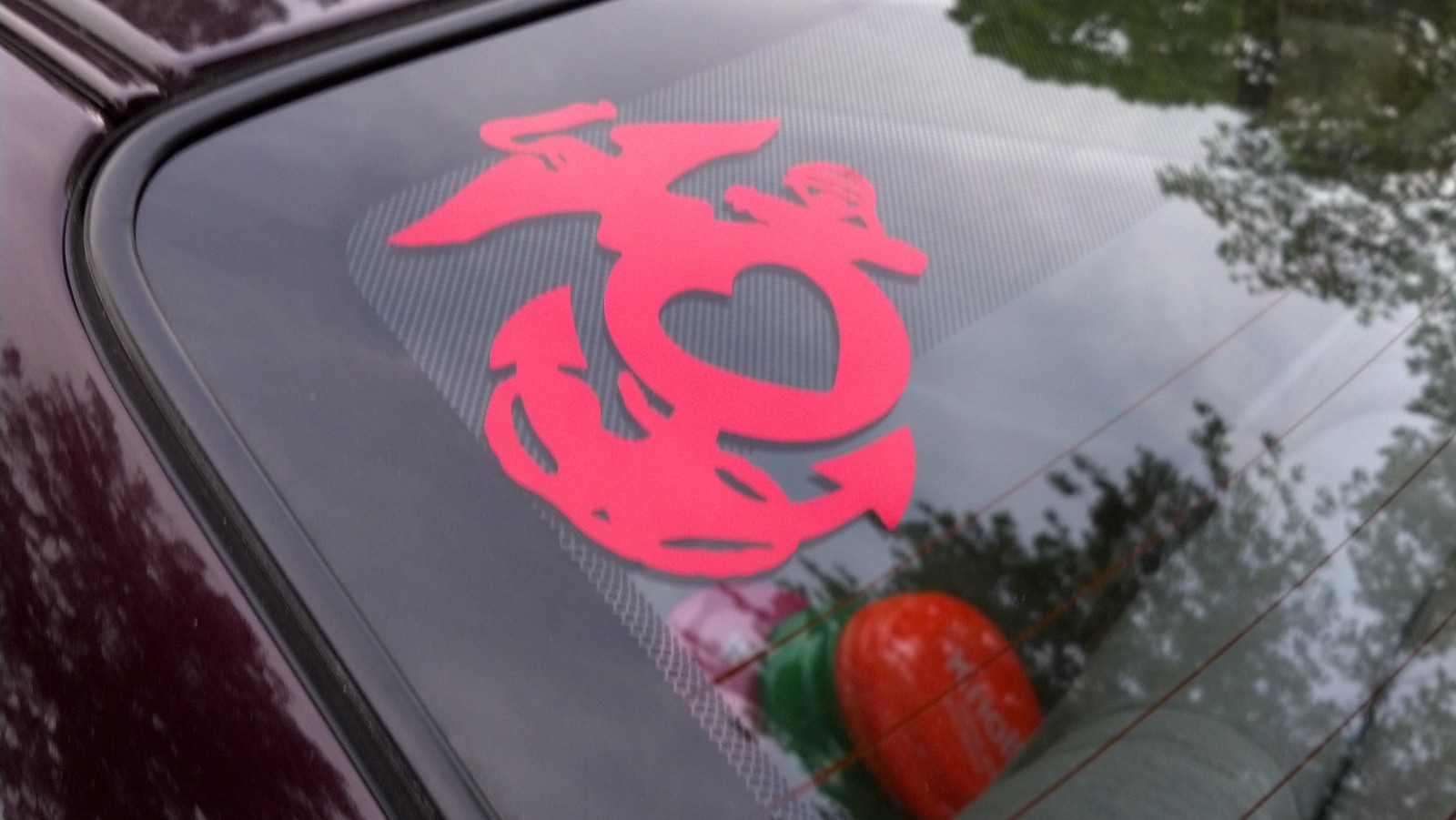 EGA Heart Sticker USMC Marine Wife Eagle Globe Anchor Decal bumper Choose Color