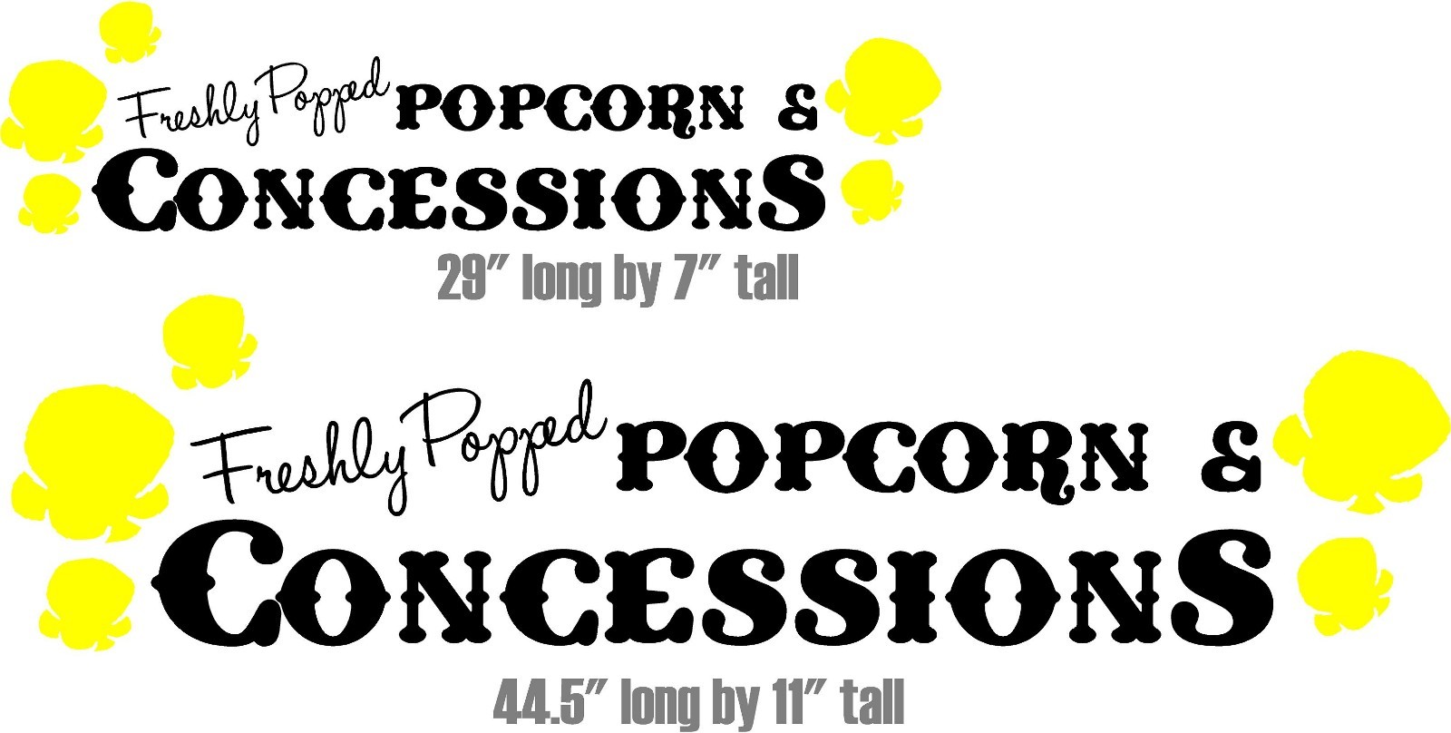Freshly popped popcorn concession sign home movie theater vinyl wall decor decal