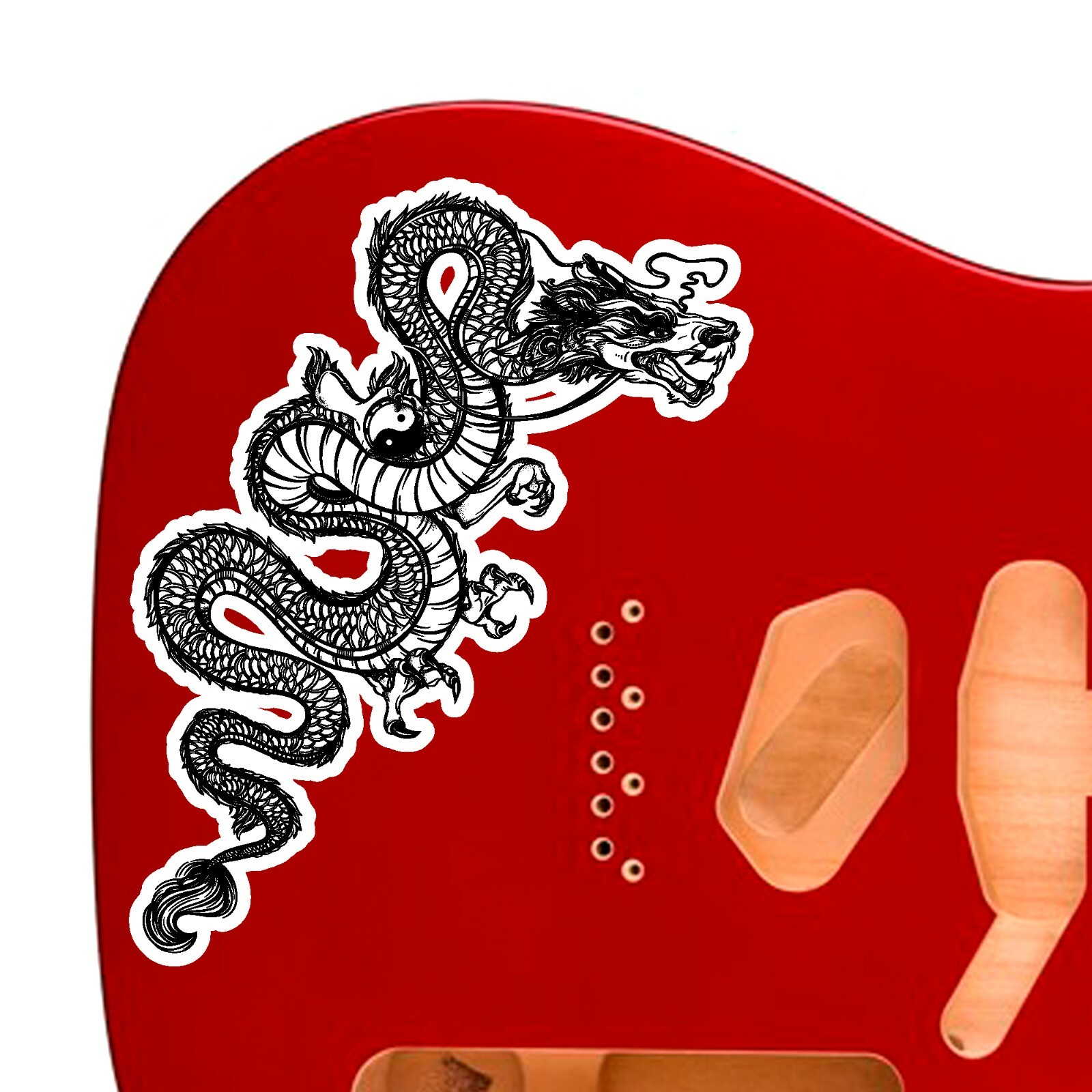Pro Custom 'THE DRAGON' Guitar Decal Sticker Fits All Guitars 3 Colour Options
