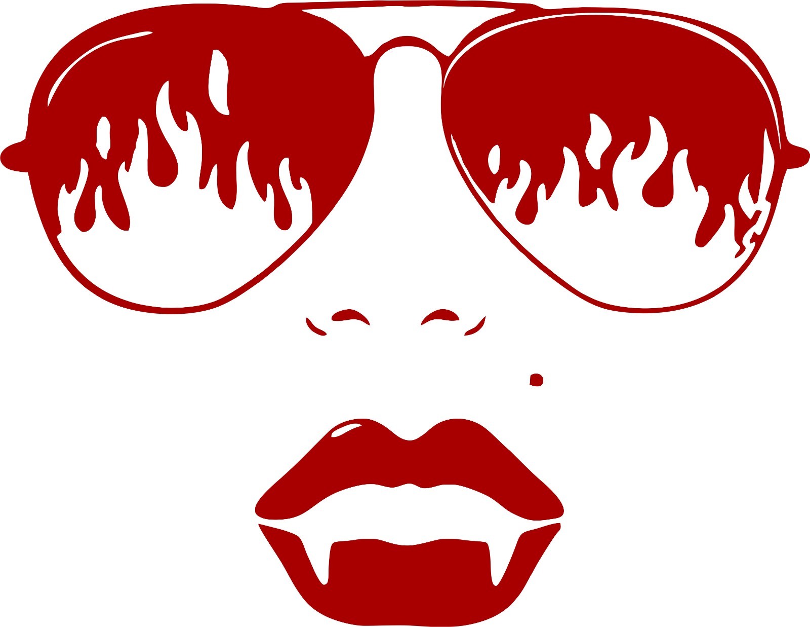 Girl Woman Vampire Sunglasses Lips Car Truck Window Laptop Vinyl Decal Sticker