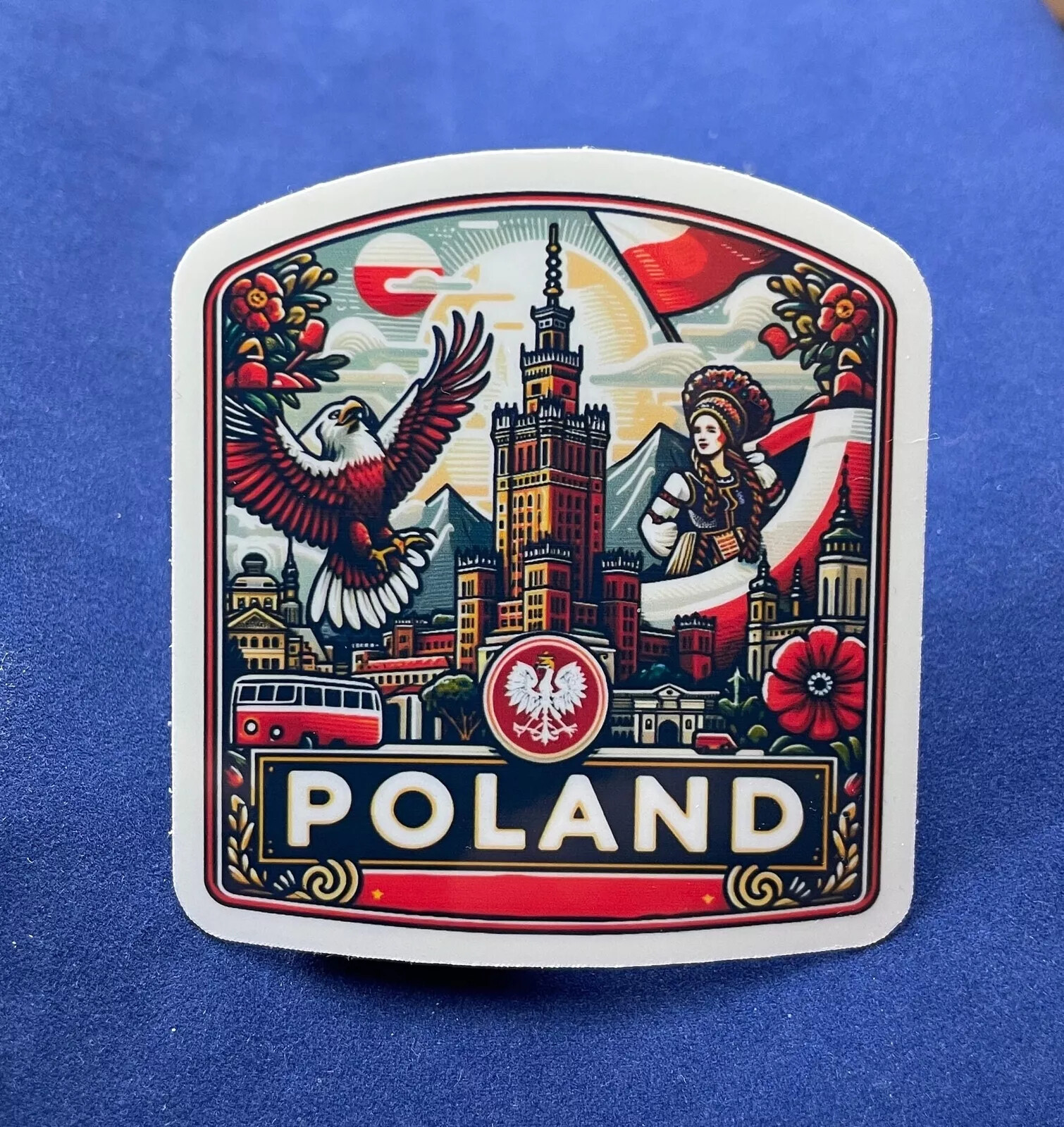 Poland, Stickers, Travel Journal, Weatherproof Sticker, Boarding Pass, Suitcase