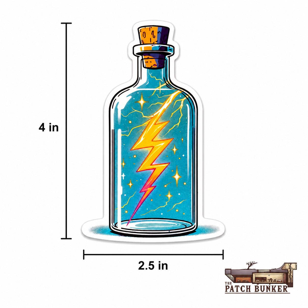 Lightning in a Bottle Vinyl Sticker 4×2.5 Inch Waterproof & Fade Resistant