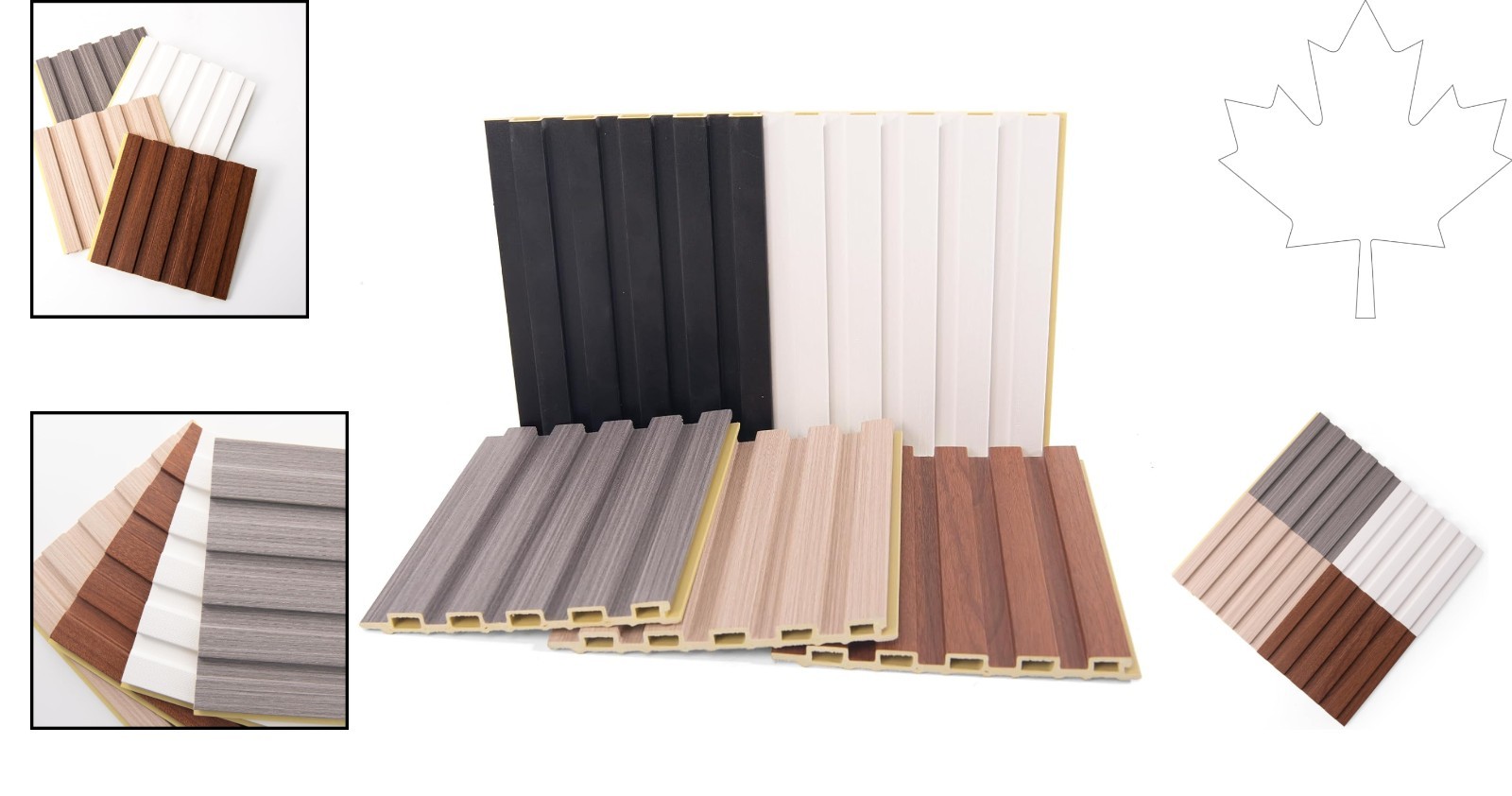 Versatile 6×6 in. WPC Slat Wall Paneling, Water-Resistant for Indoor Spaces