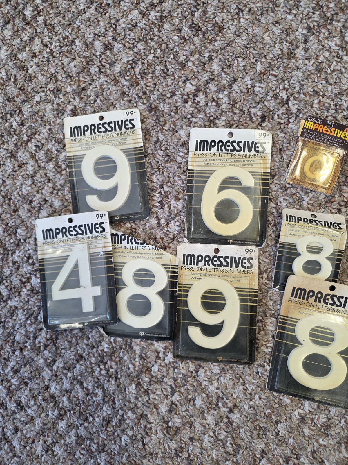 Moderne Impressives Press-On Letters & Numbers White LOT NOS Varies Sizes