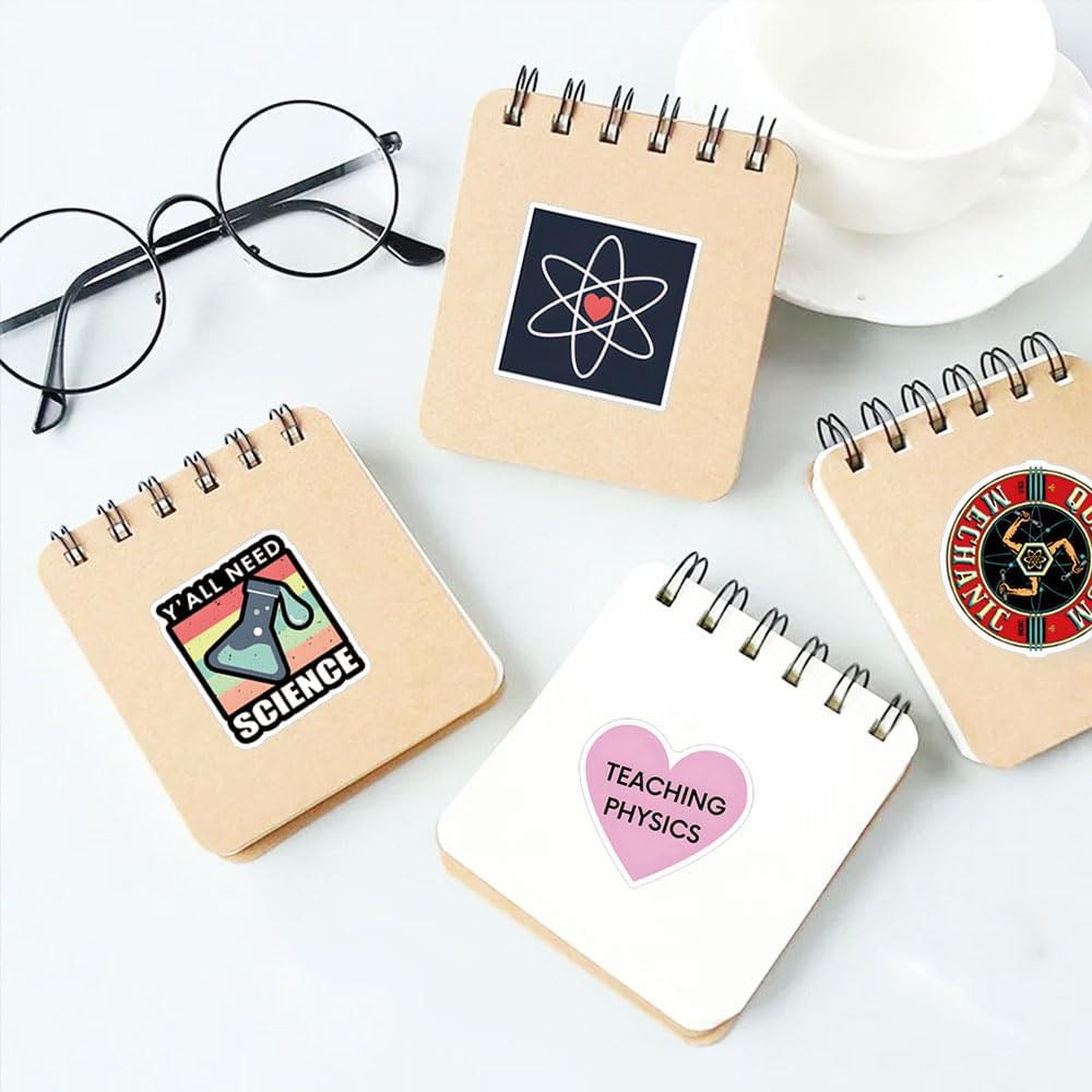 123Pcs Physics Stickers Pack, Science Aesthetic Vinyl Waterproof Sticker Decals