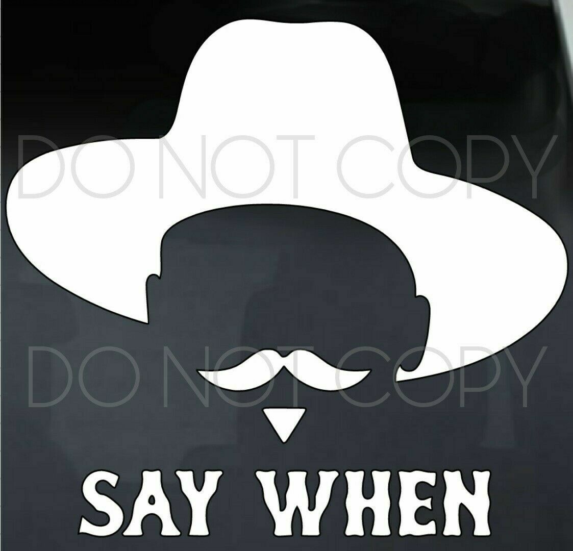 Funny Tombstone Say When Doc Holliday Vinyl Decal Car Truck Window Sticker JDM