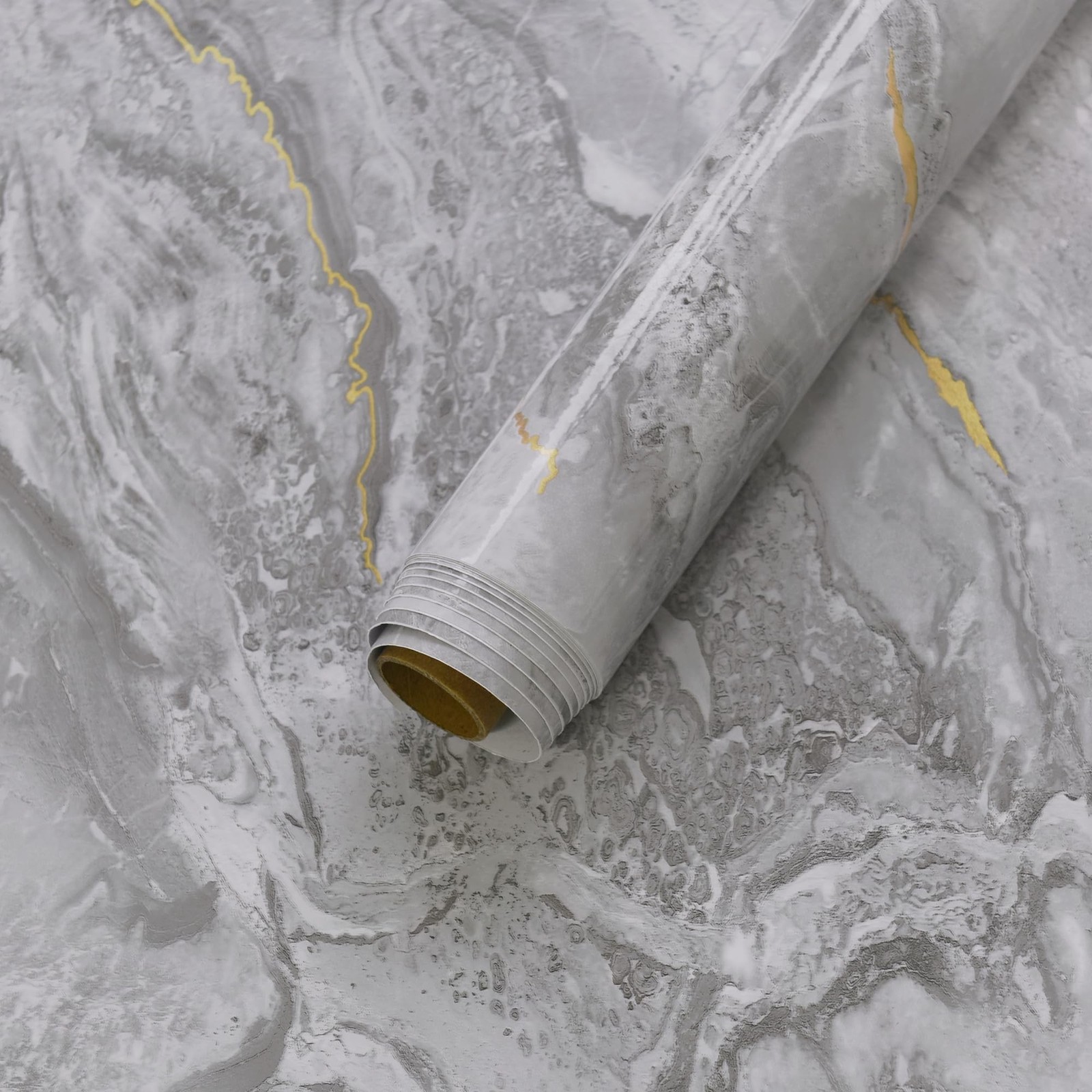 BAYYA Light Grey Marble Peel and Stick Countertop Contact Paper Granite Count…