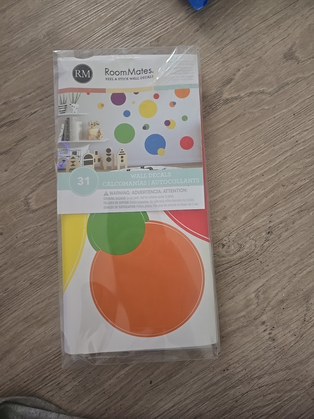 RoomMates Peel & Stick Wall Decals POLKA DOTS Primary Colors 1.25" to 8" NEW