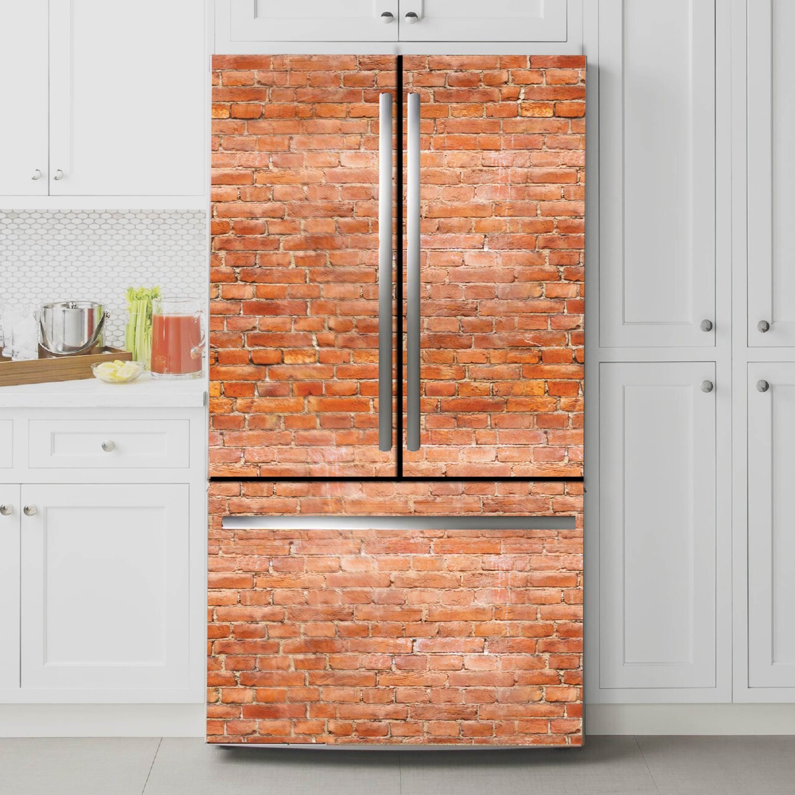 Natural Stone Fridge Vinyl Wrap Waterproof Cover