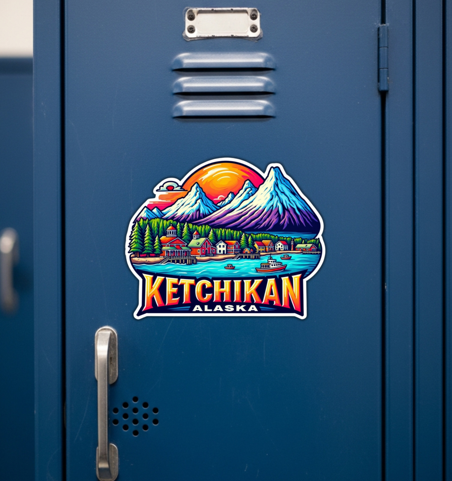 Ketchikan Alaska Fridge Magnet or Laptop Sticker