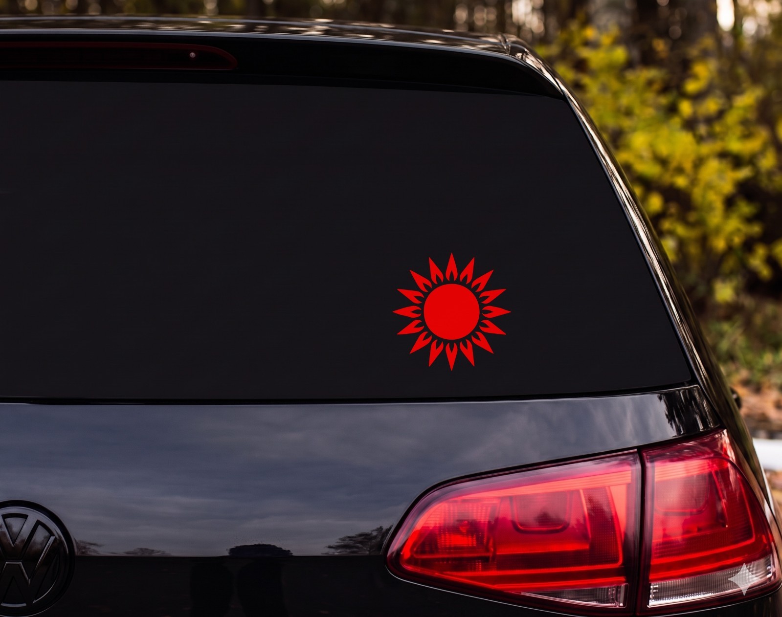 Sun With Flame Rays Vinyl Decal Sticker Outdoor Car Truck | Car Enthusiast Gift