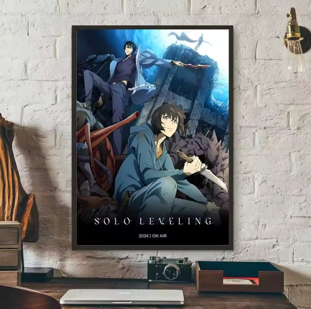 Solo Leveling Poster Wall Art Sun Jinwoo Canvas Cotton Unframed