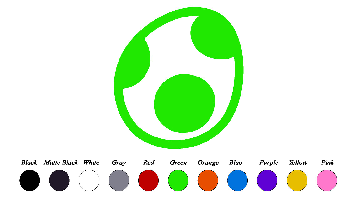 YOSHI Egg LOGO Vinyl Decal Sticker Emblem Side Car Truck Window 4" 6" 8"