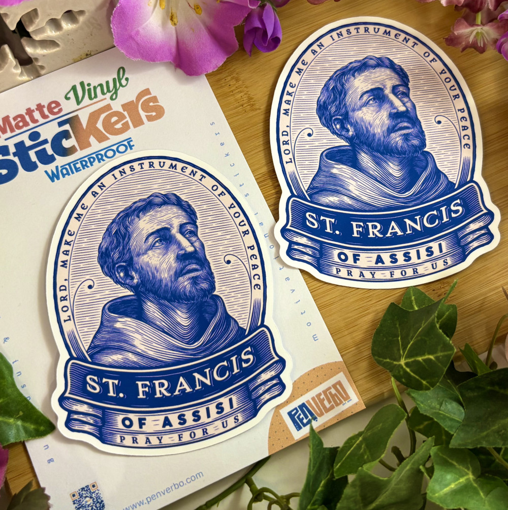 Saint Francis of Assisi Quote Sticker | Saint Quote | Religious Sticker | SQ444