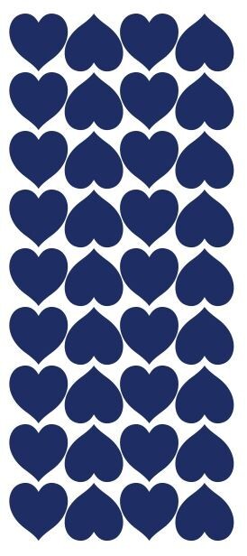 Dark Blue Heart Hearts Stickers Sticker 1" DC20-065