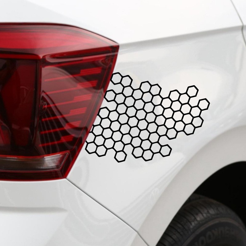 Weather-Resistant Lightweight Decorative Hexagonal Honeycomb Pattern Car Sticker