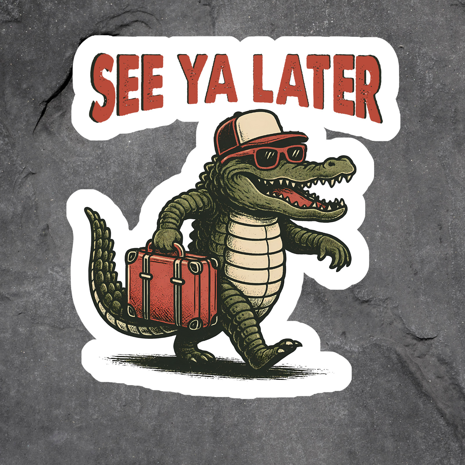 Alligator Sticker Vinyl Decal See Ya Later Funny Travel Suitcase Laptop