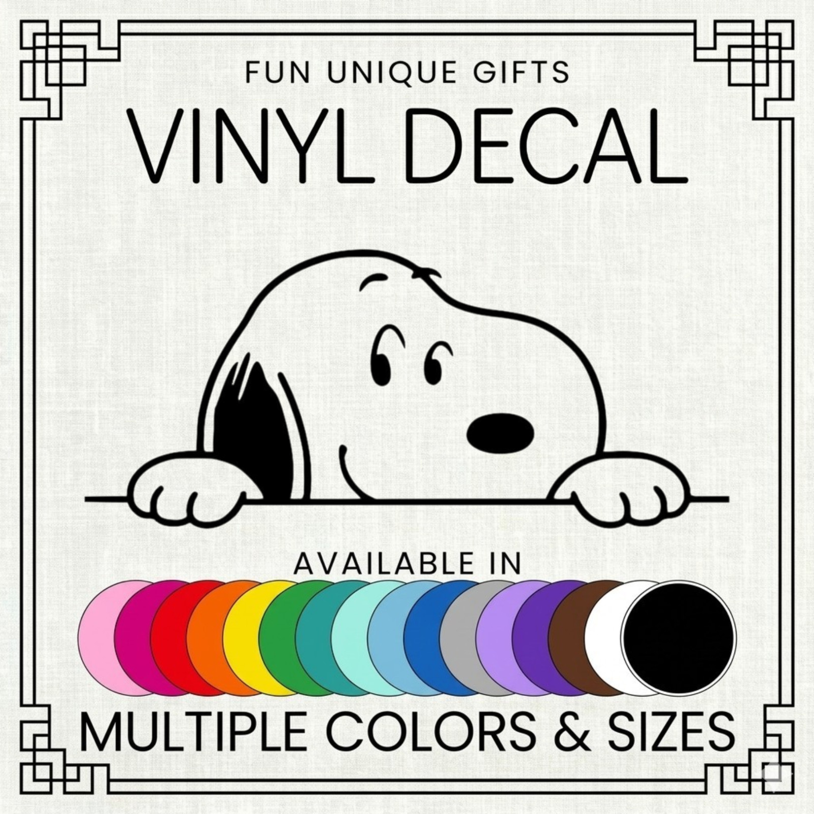 Peeking Snoopy Vinyl Decal Sticker -Multiple Colors & Sizes- SHIPS FREE!