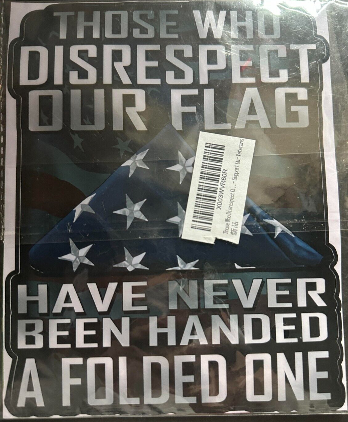 2x Patriot Flag Folded Lost Soldier Veterans Support Military Sticker 7" x 5.5"