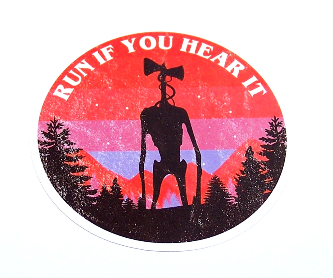 SIREN HEAD – Cut Sticker Decal Movie Horror Film "Run If You Hear It"