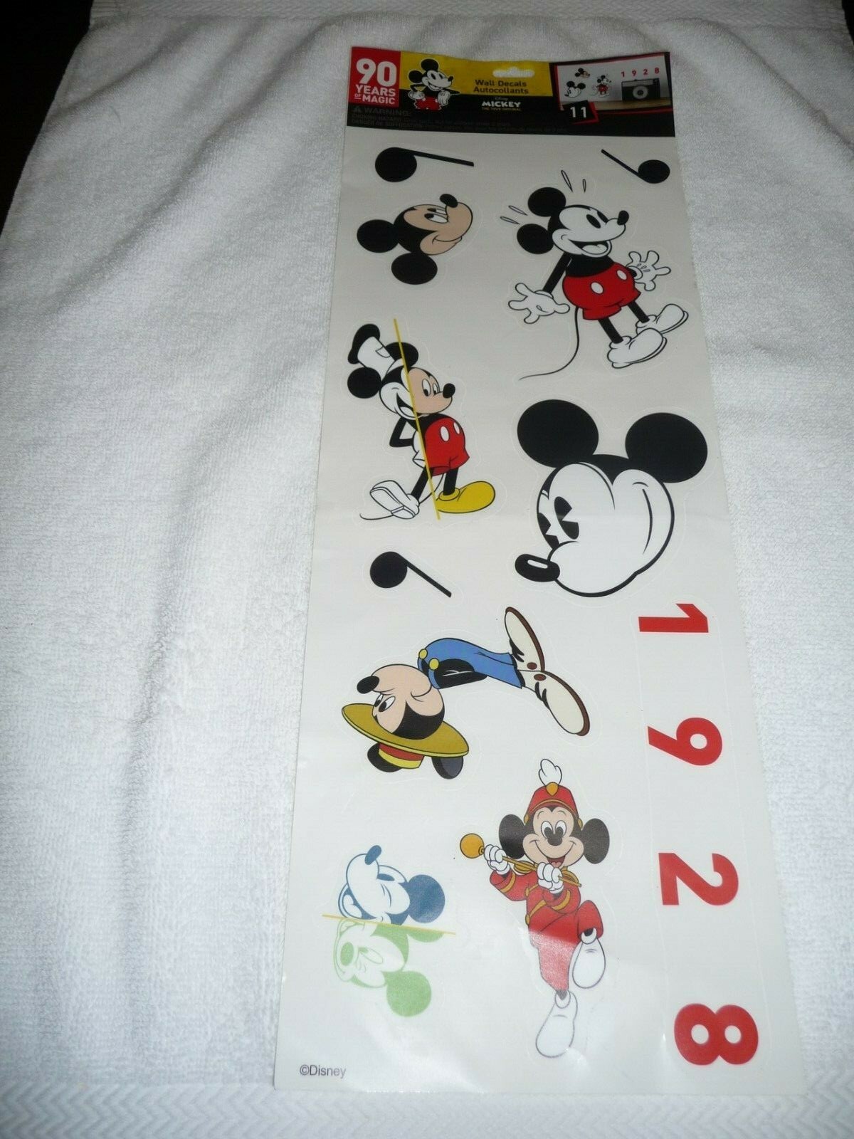 NEW 90 Years Of Magic Disney 1928 MICKEY MOUSE WALL DECALS AUTOCOLLANTS