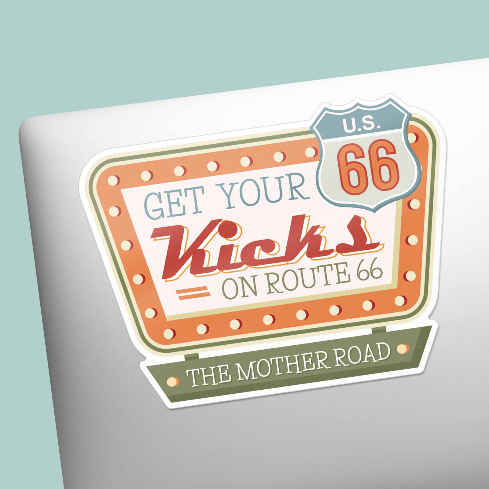 Get Your Kicks on Route 66 Retro Diner Sticker